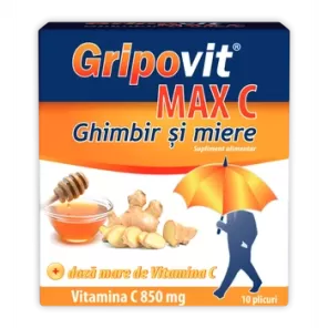 Zdrovit Gripovit Max C cu ghimbir si miere x 10 plic