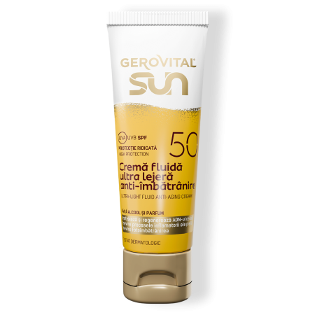 Gerovital Sun Crema Fluida Ultra Lejera Anti Imbatranire SPF50 50ml