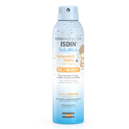 Isdin Pediatrics Spray Transparent Protectie Solara pt Copii SPF50 Wet Skin 250ml