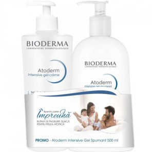 Bioderma Atoderm Intensiv Gel-Crema 500ml + Bioderma Atoderm Intensiv Gel Spumant 500ml PROMO