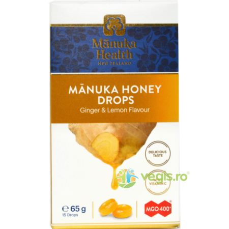 Bomboane cu Miere de Manuka MGO(400+) Ghimbir si Lamaie  X 65 g