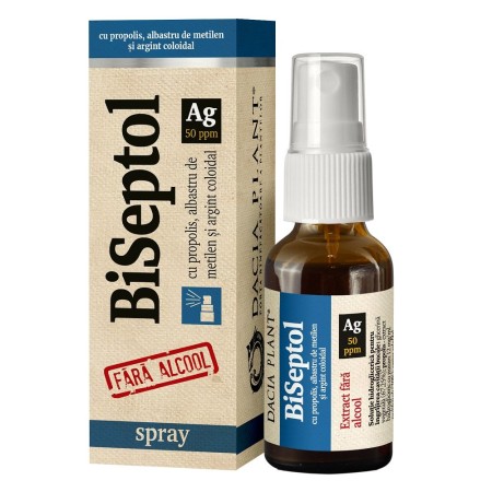 Biseptol cu Argint Coloidal Fara Alcool spray 20ml