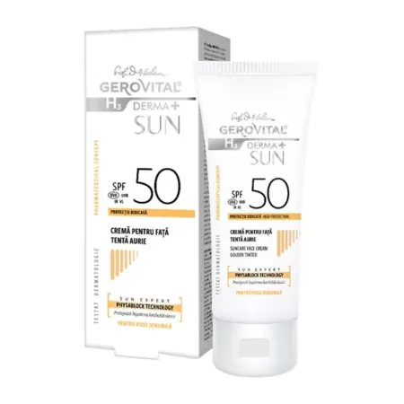 Gerovital SUN H3D+ Crema fata SPF50 Aurie 50ml