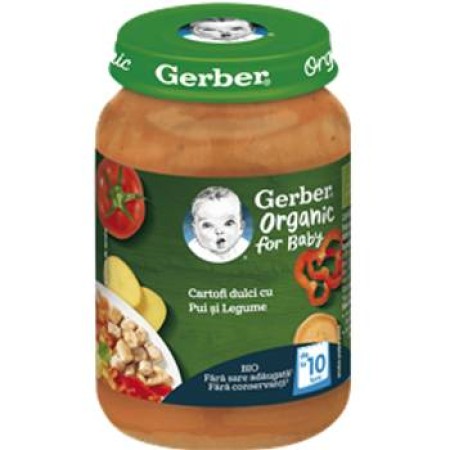 Gerber bio cartof dulce legume pui x 190g