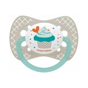 Canpol 23/283 suzeta simetrica dIn silicon cupcake 6-18 luni grey