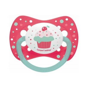 Canpol 23/283 suzeta simetrica dIn silicon cupcake 6-18 luni pink