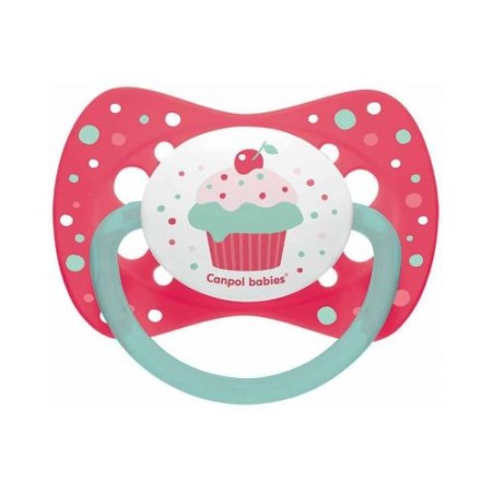 Canpol 23/283 suzeta simetrica dIn silicon cupcake 6-18 luni pink