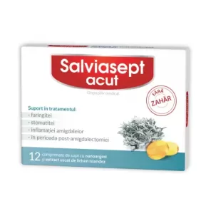 Zdrovit Salviasept Acut Fara Zahar x 12cpr