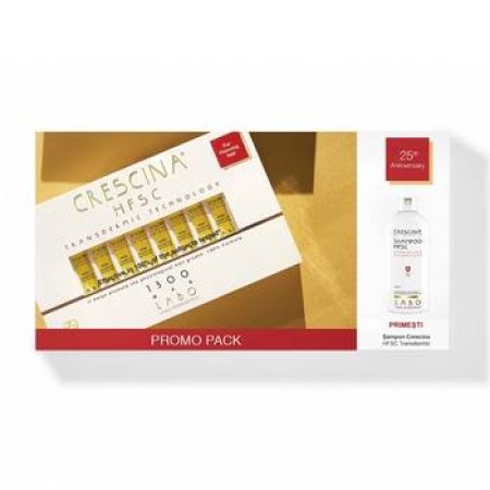 Crescina Promo Pack HFSC Transdermic 1300 Man 20 fiole  + Sampon 200ml