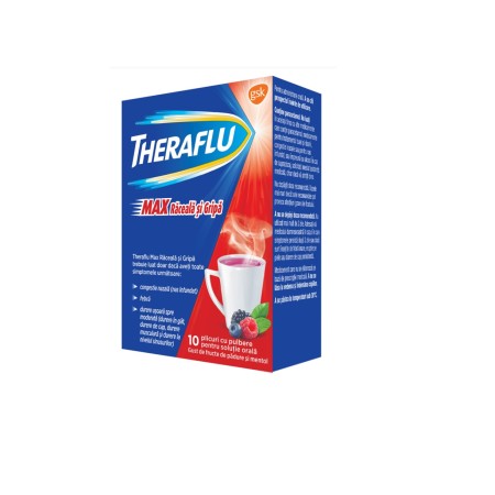 Theraflu Max Raceala si Gripa Fructe de padure x 10 plic