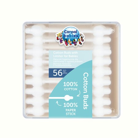 Canpol 3/115 Betisoare De Urechi Din Bumbac Cu Limitator