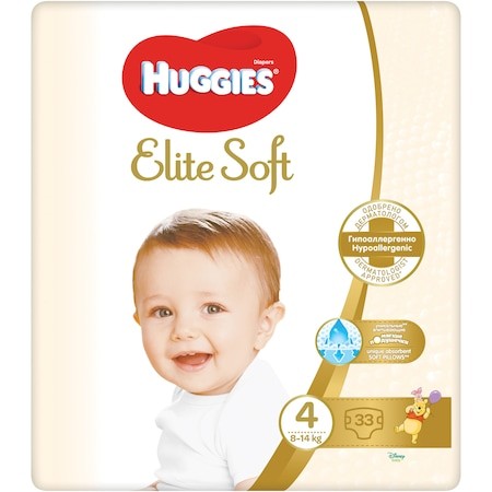 Huggies Pamp. Elite Soft 4 x 33 buc 8-14kg
