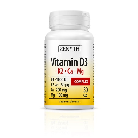 Vitamina D3+K2+CA+MG x 30cps - Zenyth