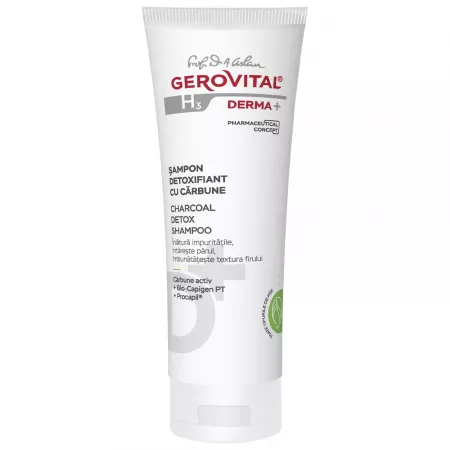 Gerovital H3 Derma+ Sampon detoxifiant cu carbune x 200 ml