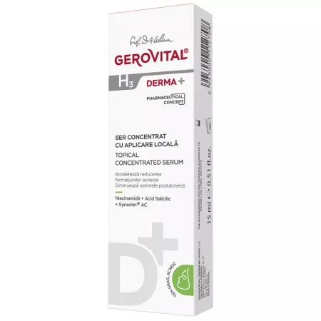 Gerovital H3 Derma+ Ser concentrat aplicare locala x 15 ml