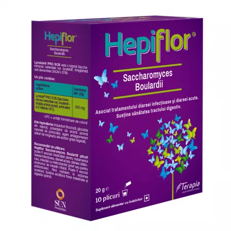 Hepiflor Saccharomyces Boulardii 250 mg x 10 plicuri 2g