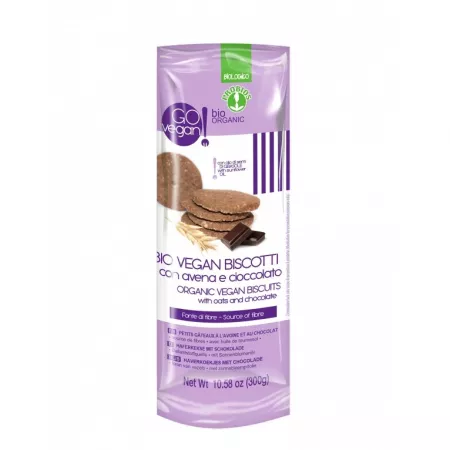Probios Bio Biscuti Vegani cu Ovaz si Ciocolata x300g