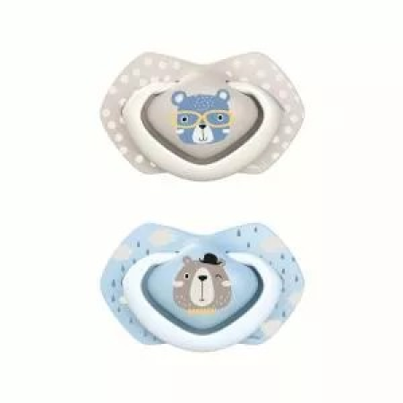 Canpol 22/649 suzeta simetrica din silicon Bonjour Paris 18luni x2buc pin
