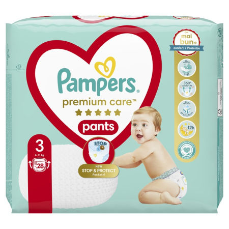 Pampers Premium Care Pants 3 - 6-11kg x 28buc