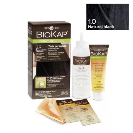 Biokap Nutricolor Vopsea Par 1.0 Natural Blak x 140 ml