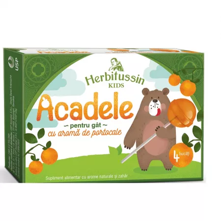 Herbitussin Kids Acadele Portocale x 4 buc