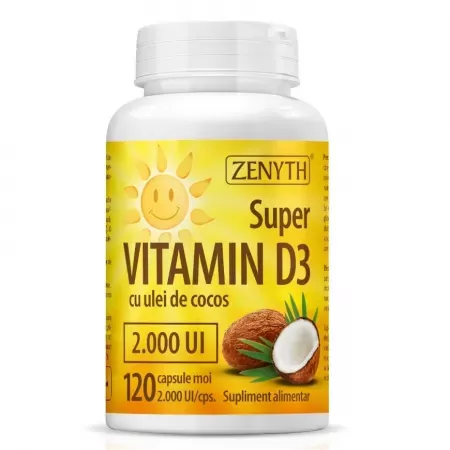 Vitamina D3 2000UI Cu Ulei De Cocos x 120cps Zenyth
