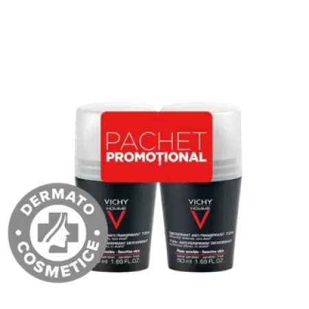 Vichy Homme Deo-Roll on Antiperspirant 72 h Control Extrem Bipack 1+ 1-50%
