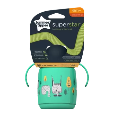 Tommee Tippee Bacshield Cana cu Pai si Protectie Verde 6luni+ x 300ml