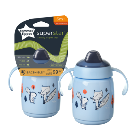 Tommee Tippee Bacshield Cana cu Protectie si Capac Albastra 6luni+ x 300ml